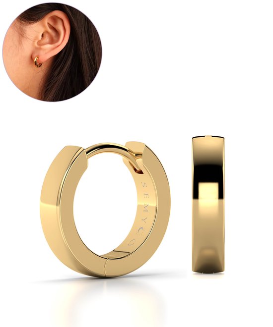 Semyco Nebula 13 mm - Boucles d'oreilles d'oreilles or - Boucles d'oreilles or 14 carats - Boucles d'oreilles plaqué or PVD