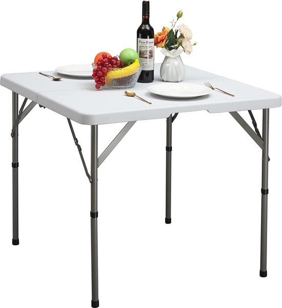 sogesfurniture HP-152CZ-BH Heavy Duty Folding Table Outdoor Camping Catering Picnic Table Folding Trestle Table for BBQ Party Double Folded with Carry Handle, HP-152CZ-BH