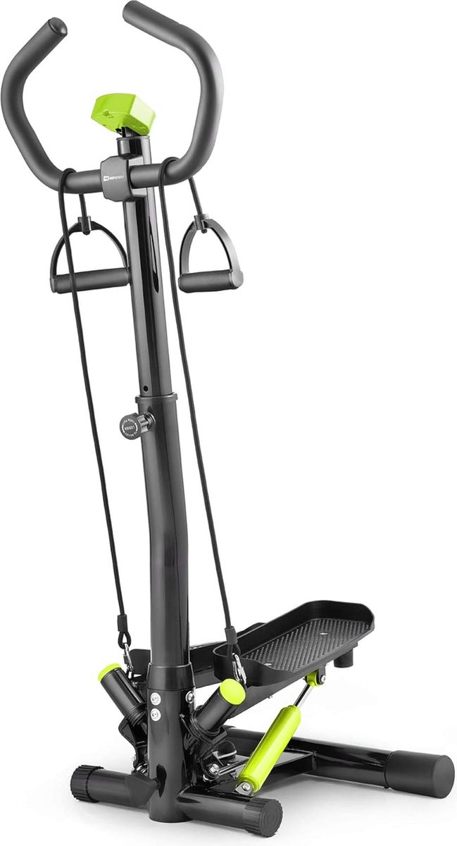 Bol.com Hop-Sport Swing Stepper HS-055S – Side Stepper met Verstelbare Handgreep, Trainingsbanden & Fitnesscomputer (Zwart-Citro... aanbieding