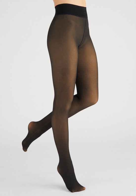 Damart - Collant effet transparent et doublure polaire brossée 200D - Femme - Zwart - XL