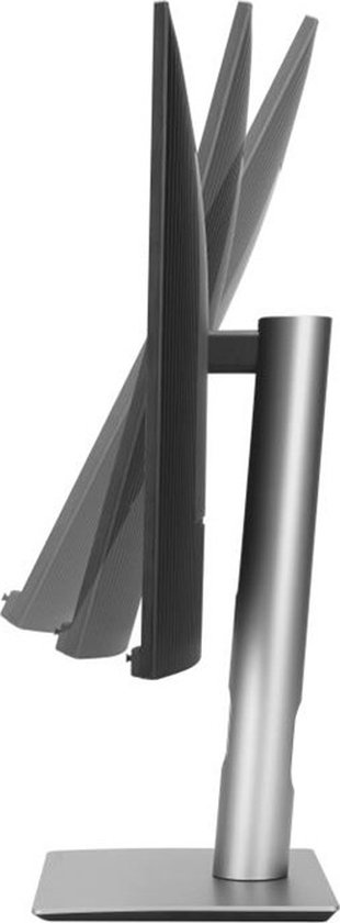 Zijaanzicht van de ASUS ProArt monitor, waarbij de kantelfunctie van de standaard wordt gedemonstreerd.