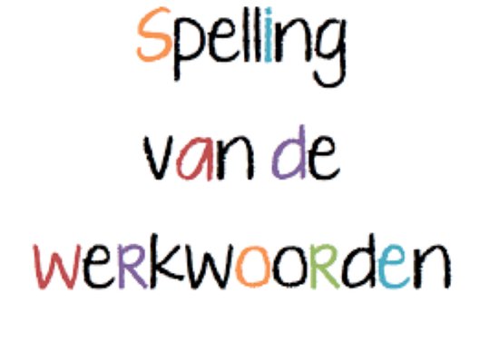 Spelling van de werkwoorden - cover