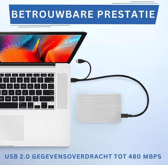 Harde Schijf Extern - Draagbare - 1TB Opslag - Zilver — afbeelding 5