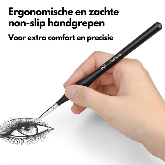 ZBHDEYG PAINT_BRUSH 30 stuks kleine acrylpenselen, gezichtsmalpenselen, miniatuurpenselen, fijne penselen, 10 stuks transparante stiftsets, zwart