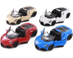 Bugatti Mistral die cast pull back motor 4ass 1:36 Kinsmart 13 cm verkoop per stuk