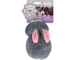 Bunny Puppy Chubby – 13 x 15 x 9 cm - Hondenknuffel – Kalmerend – Grijs