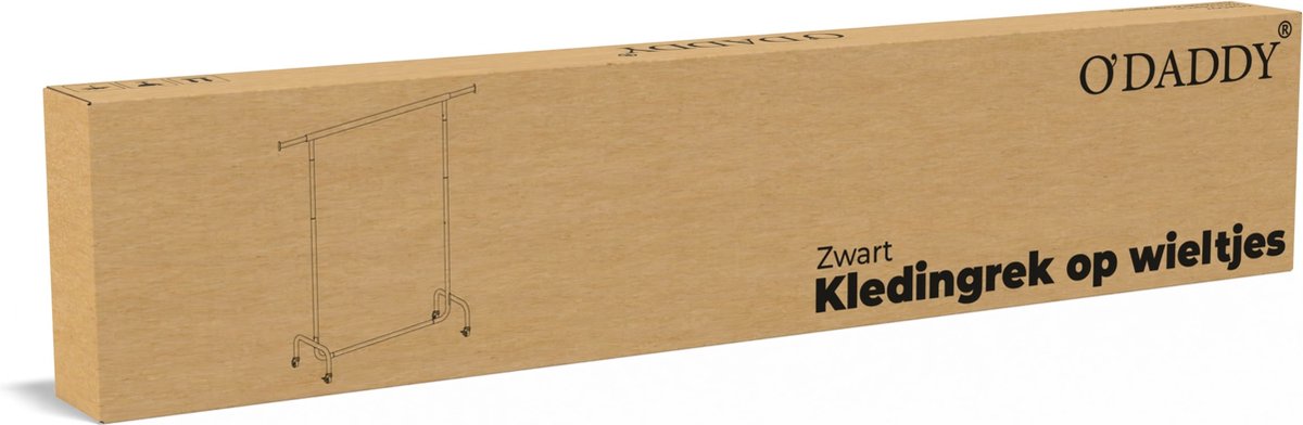 SONGMICS Kleding rek met wielen, kledingrek voor hangende kleding, 25,4