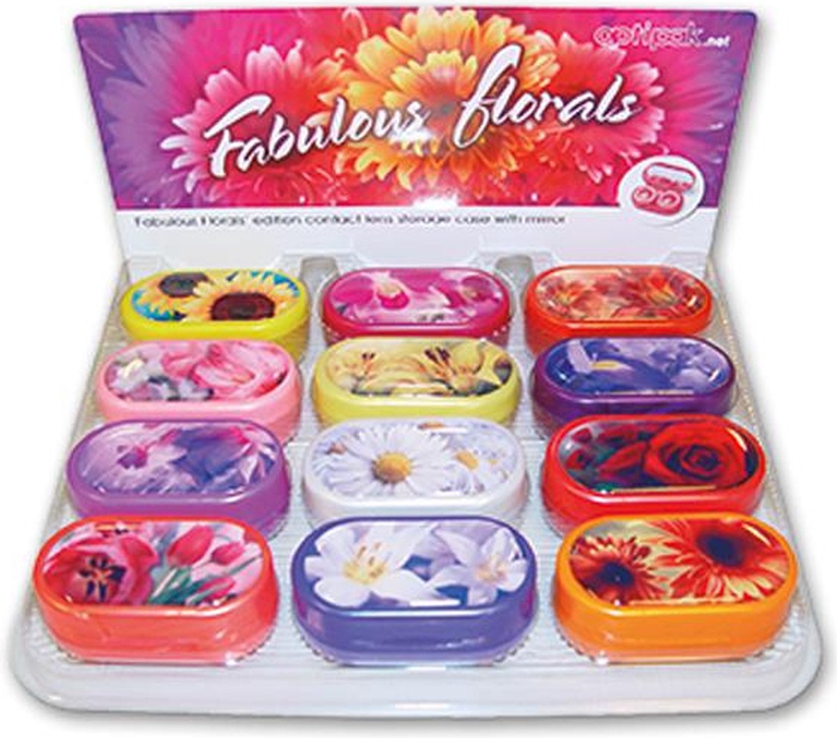 Goedkoopste Contactlens houder Floral met spiegeltje