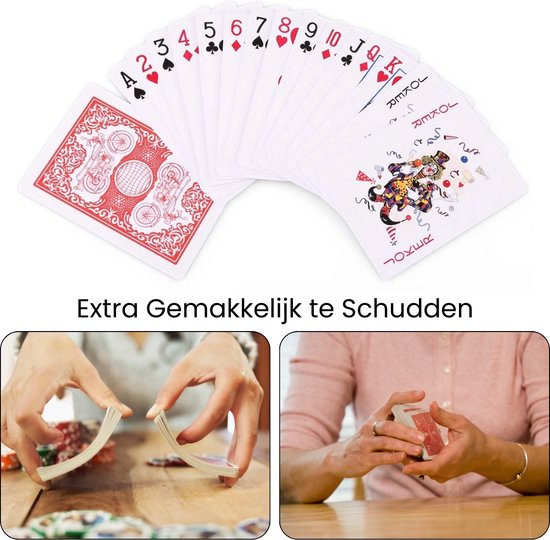 Boncy® Cartes à jouer de haute qualité - 2 jeux - Jeu de cartes rouge et Blauw - Cartes à revêtement plastique - Cartes à jouer Cartes de poker - Cartes à jouer pour Poker ou jeu à boire Adultes
