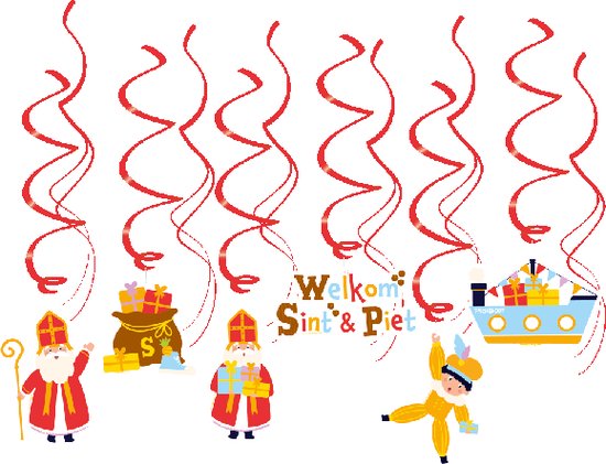 Swirl Decoratie Sinterklaas - 6st