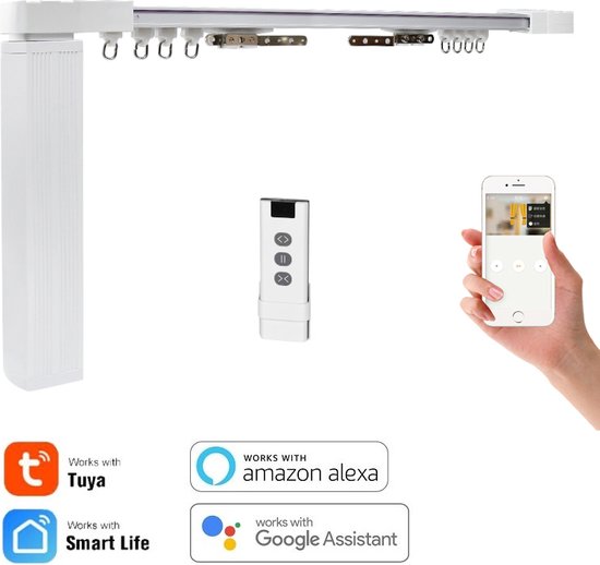 Tuya WIFI Smart Gordijn Opener - Programmeerbare Gordijn Robot Met App Bediening - Bluetooth 5.0 Compatibel