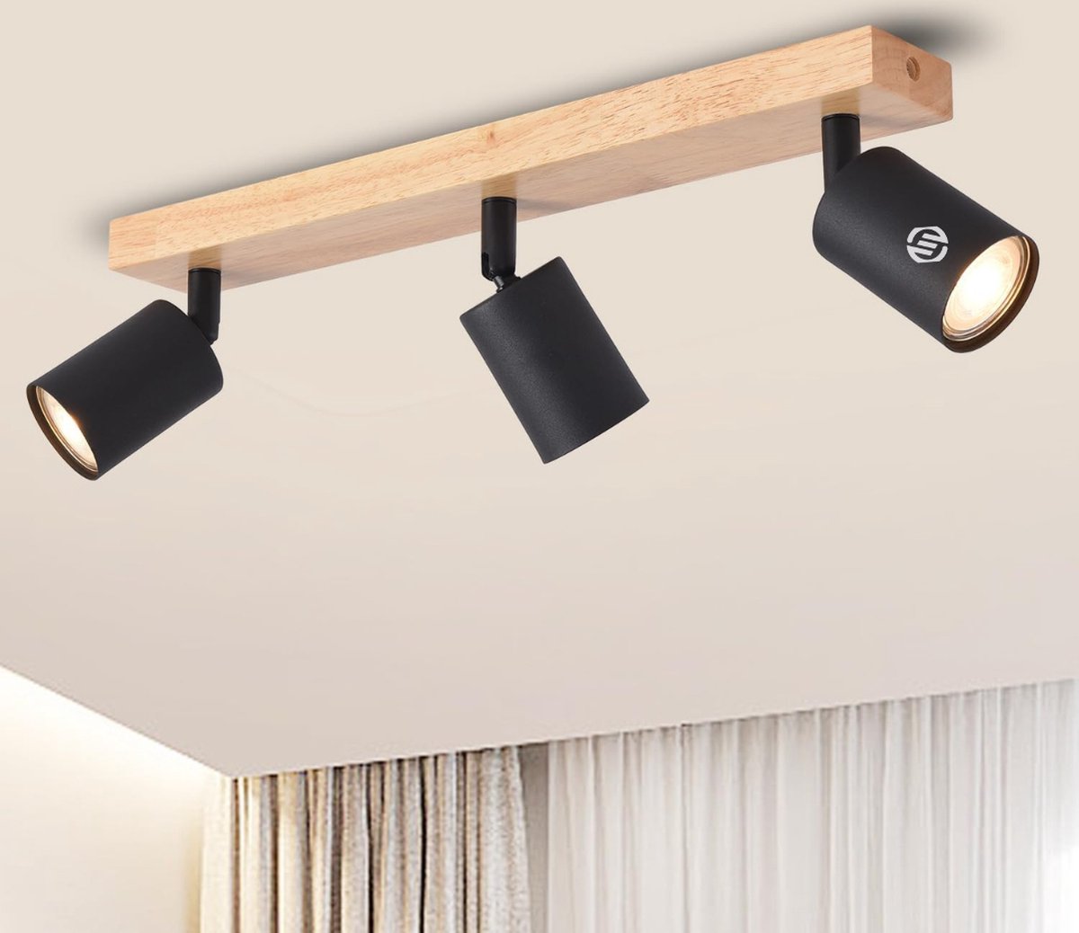 Equivera Plafonaire Lamp - Lamp - Plafond Lamp - Plafonnaire Lamp - Plafondlamp Zwart