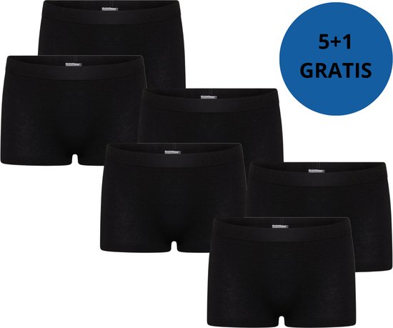 Beeren bodywear Meisjes Boxer Comfort Feeling 6-pack Zwart maat 158/164