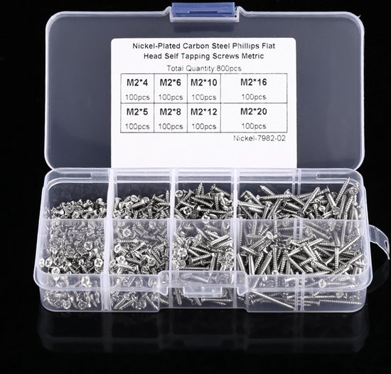 Aexit 3 mm x 12 mm roestvrijstalen kruiskop zelftappende schroeven met platte kop 50 stuks