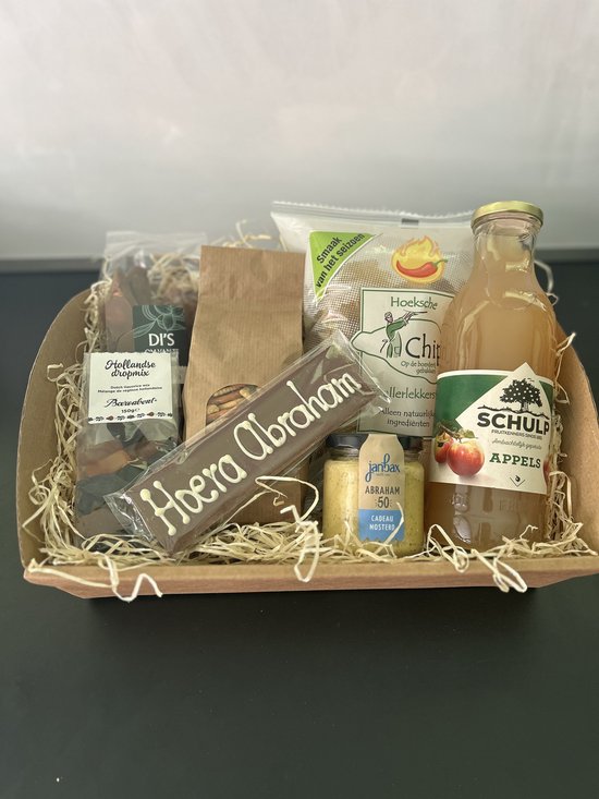 Foto: Abraham pakket geschenkpakket relatie geschenk kado pakket cadeau pakket verjaardag bakken koken eten en drinken kerstpakketten