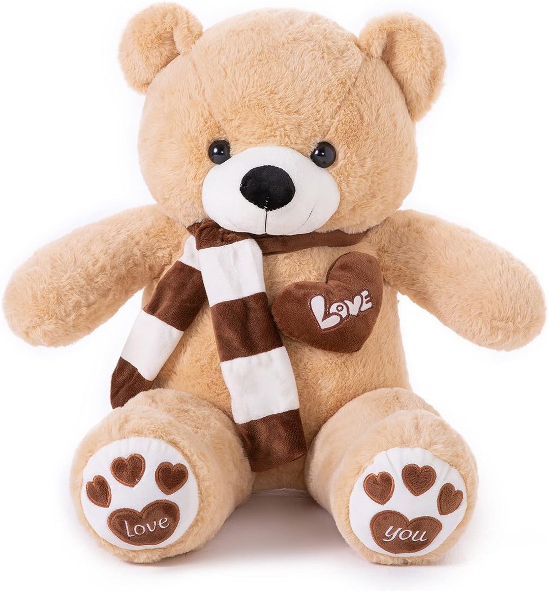 YunNasi Teddybeer XL Grote Knuffelbeer Zachte Gevulde Teddybeer Knuffeldier 80cm, Lichtbruin