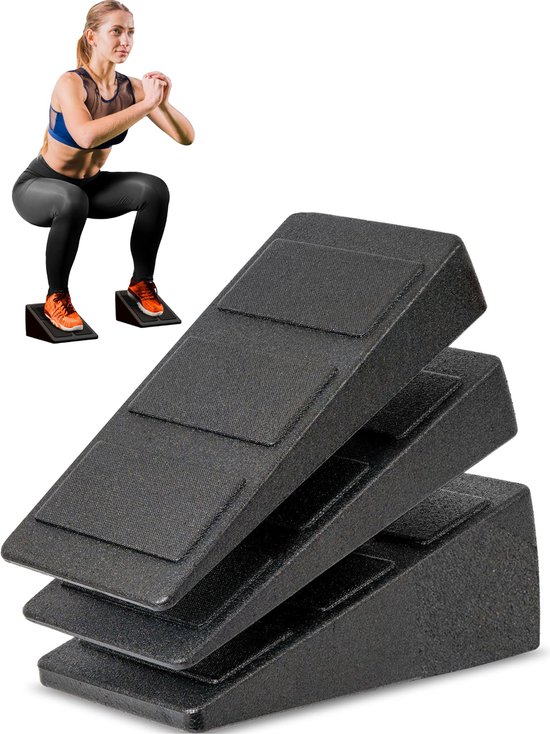 Foto: Slant board 3 stuks squat block anti slip stretch board incline board balance board squat wedge