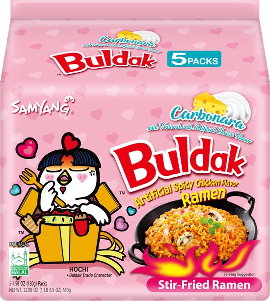 Foto: Samyang instant noedels noodles ramen buldak hot chicken carbonara 5 x 130 gram
