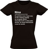 Nina drôle T-shirt femme | anniversaire | cadeau | présent | chemise | Noir