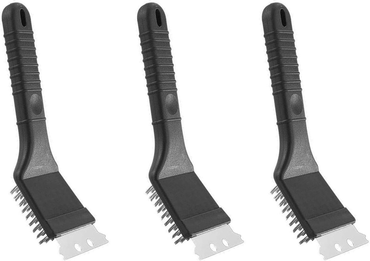 Roestvrij stalen grillborstel met lange handgreep en schraper voor gasbarbecues houtskoolbarbecues elektrische grills