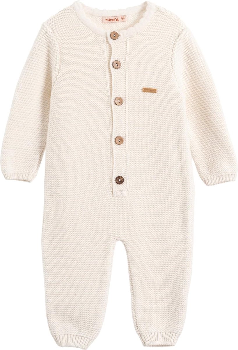 Minora gebreide baby kleding jongens-Unisex boxpakje- Baby kleding meisjes- Maat 68/ 4-6 Maanden-Newborn overalls winter- Baby kleding jongens- Zuiver Wit- Sinterklaas
