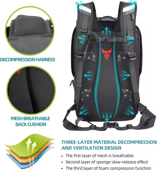 Sac à Dos De Randonnée Étanche 35L – Léger, Grande Capacité, Vert – Idéal Voyage