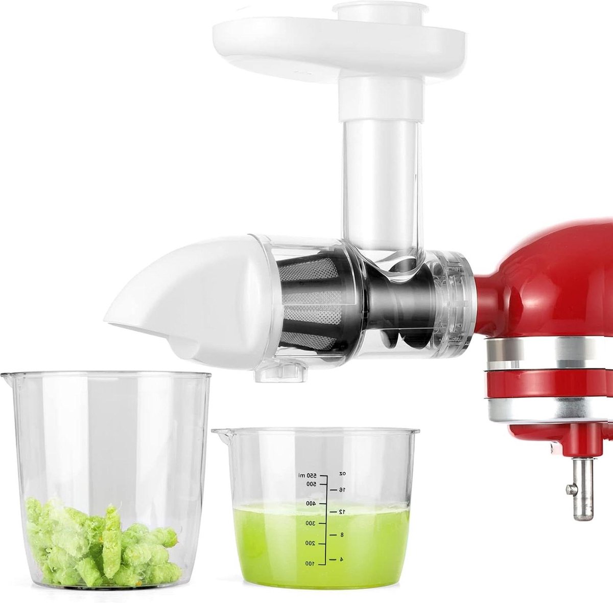 Slow Juicer Citrus Juicer Attachment - Vegetable and Fruit Chew Accessories for All KitchenAid Stand Mixer (White)