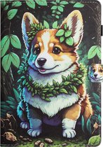 Luxe Bescherm-Etui Hoes Map geschikt voor Samsung Galaxy Tab A11 PLUS - A9 PLUS - 11" "Cute Dog"