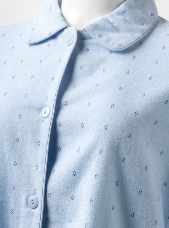 i-Smalls Thermisch nachthemd voor dames, 100% geborsteld katoen, knoopsluiting, lange lengte, nachtjapon, L tot 3XL, Paars, 3XL