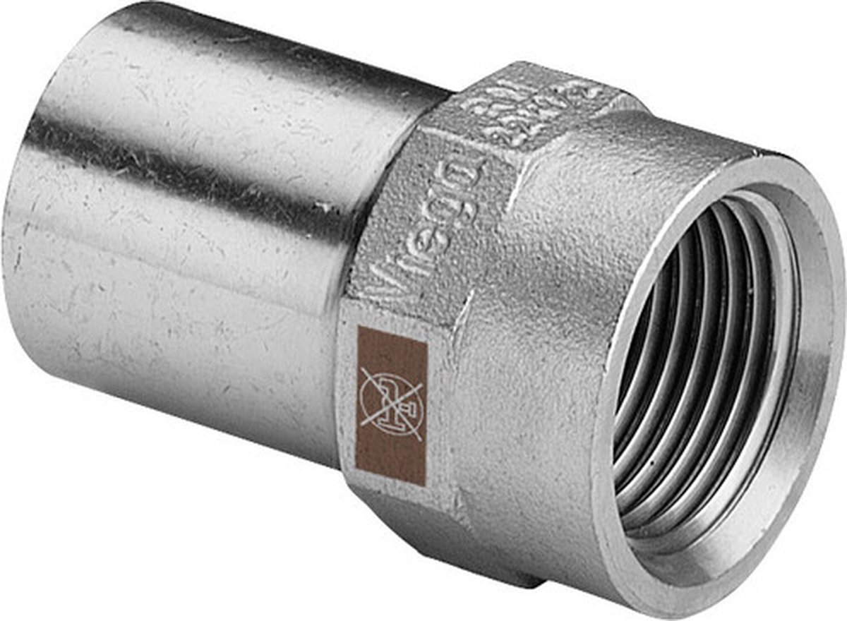 Viega Temponox-insteekstuk, d 22mm, Rp 3/4 roestvast staal Model 1712.1, 812706