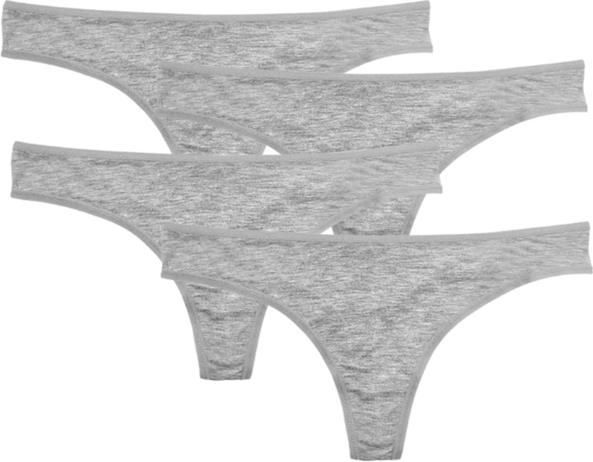 green-goose® Bamboe Dames String | 4 Stuks | Grijs | Maat XL | Duurzaam, Stretchy en Superzacht!