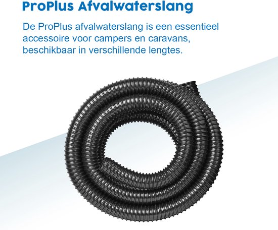 ProPlus Afvalwaterslang - 5 m - Afwatering - Temperatuurbestendig - Flexibel en Uittrekbaar - ø 32 mm - Voor het Geleiden van Afvalwater vanuit caravans/campers, vijvers en zwembaden - Afvoerkanaal - Zwart van ProPlus — afbeelding 2