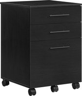 HICON Ladeblok bureau - Archiefkast - Opbergkast - Ladeblok op wieltjes - 3 Lades - Opbergruimte - Radwint -Zwart- 40 x 40 x 57.5 cm