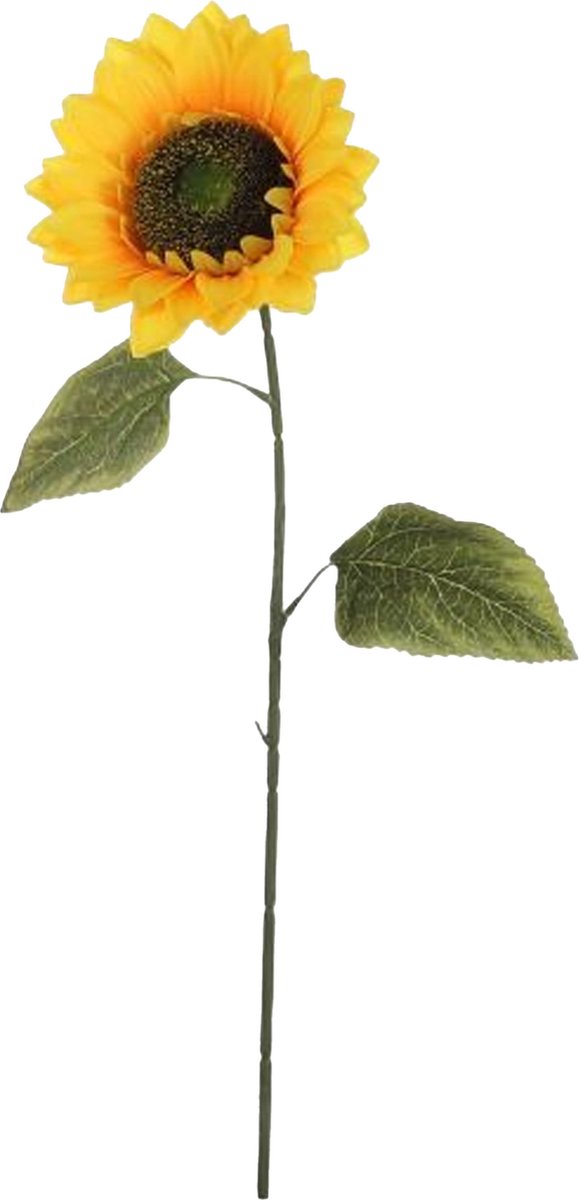 Mica Decorations Mica Kunstbloem Zonnebloem tak - 2x - 72 cm - geel - kunst zijdebloem - decoratie