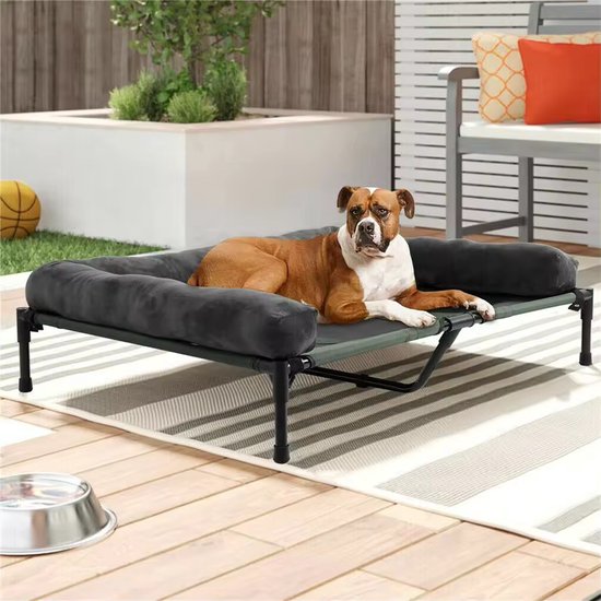 Foto: Verhoogd bed voor honden verhoogde hondenmand xl hondenkussen hondenbank voor grote honden 110x80x28cm tot 60kg