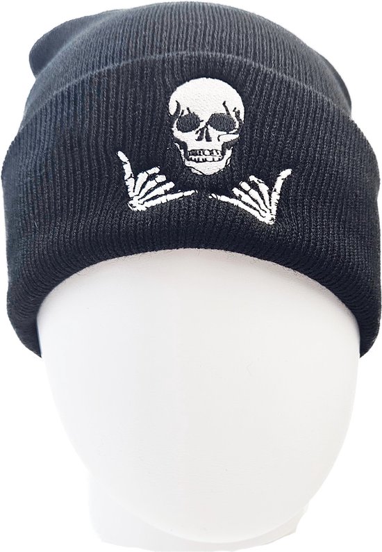 BamBella® Muts winter kinderen Jongens muts Skull gothic zwart