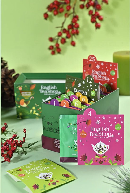 Adventskalender “Green Sachet Git Box" - Thee geschenk - Cadeau - 25 theezakjes