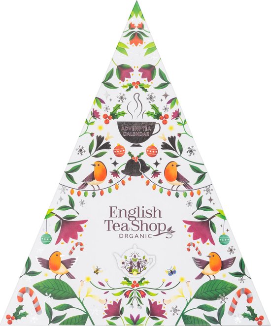 English Tea Shop - Adventskalender "White Triangular" - Adventkalender Tea - Biologische thee -25 theezakjes - 12 verschillende smaken