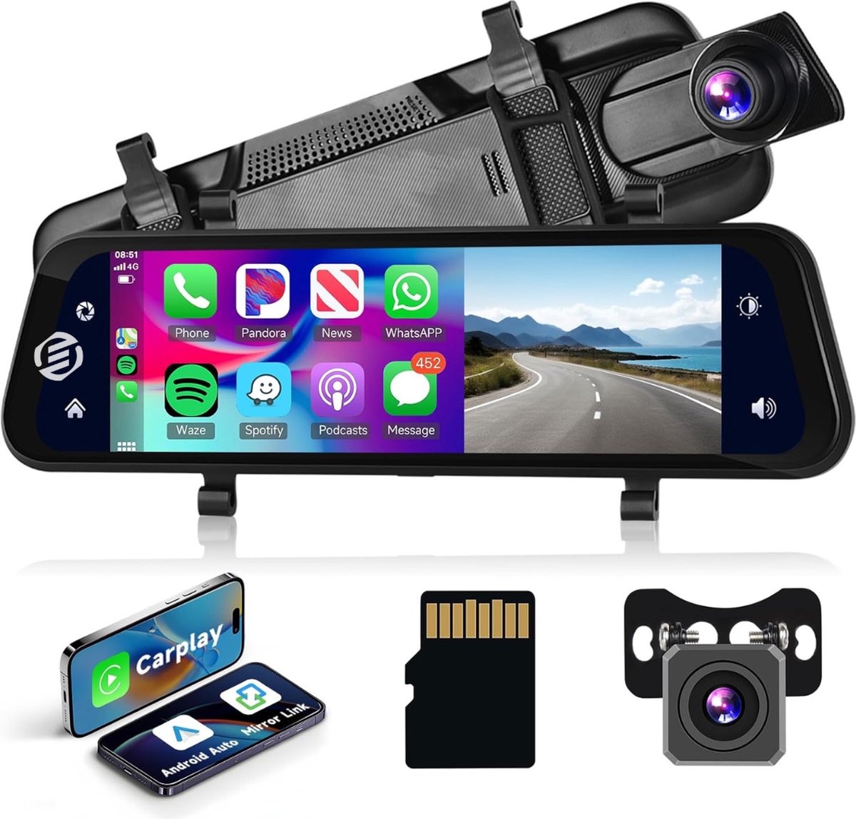 Equivera Dual Dashcam - Dashcam Voor En Achter - Auto Camera Dashcam - Dashcam Auto - Dual Dashcam Voor Auto