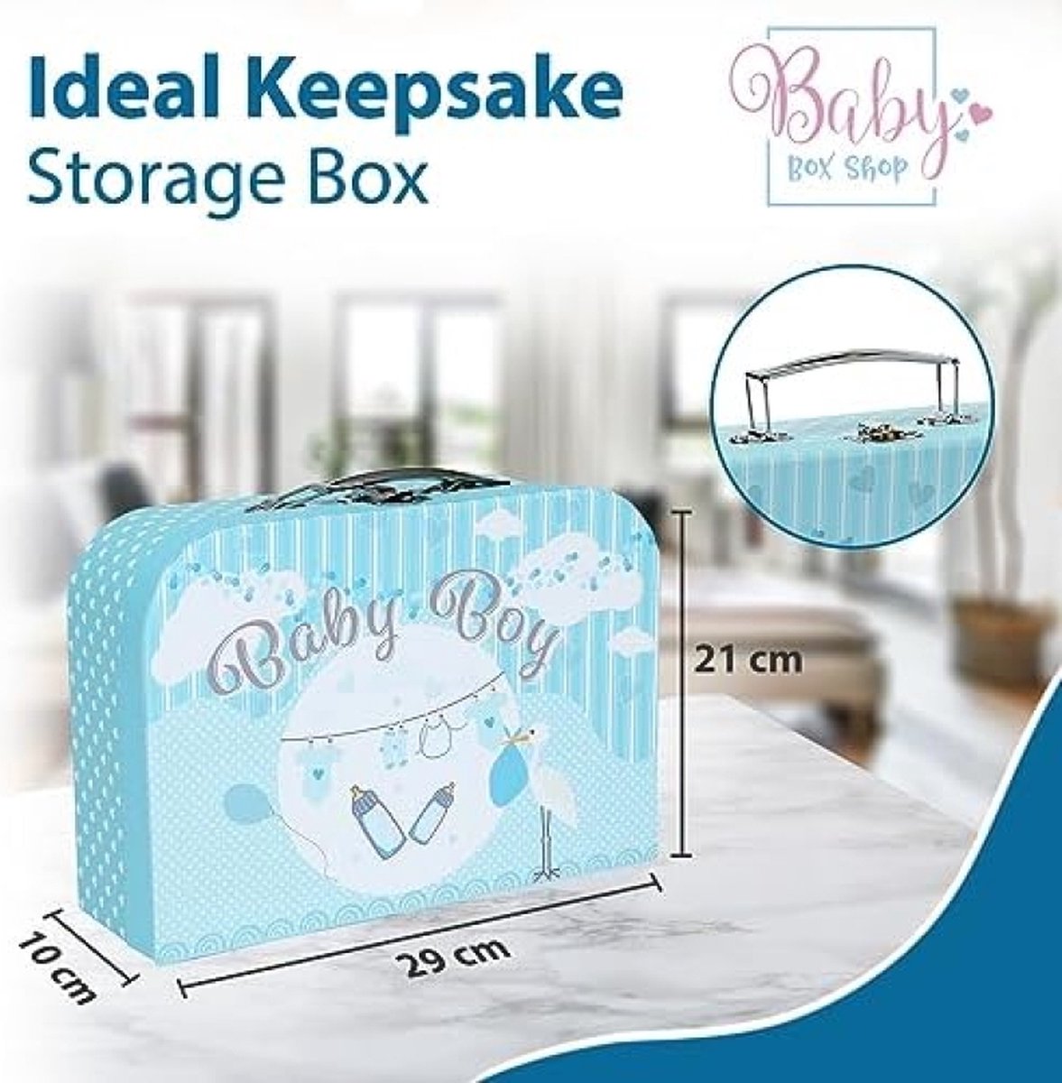 Coffret Cadeau Bébé Neutre - Panier Cadeau Avec 2 Boîtes De Rangement Crème Unisexe