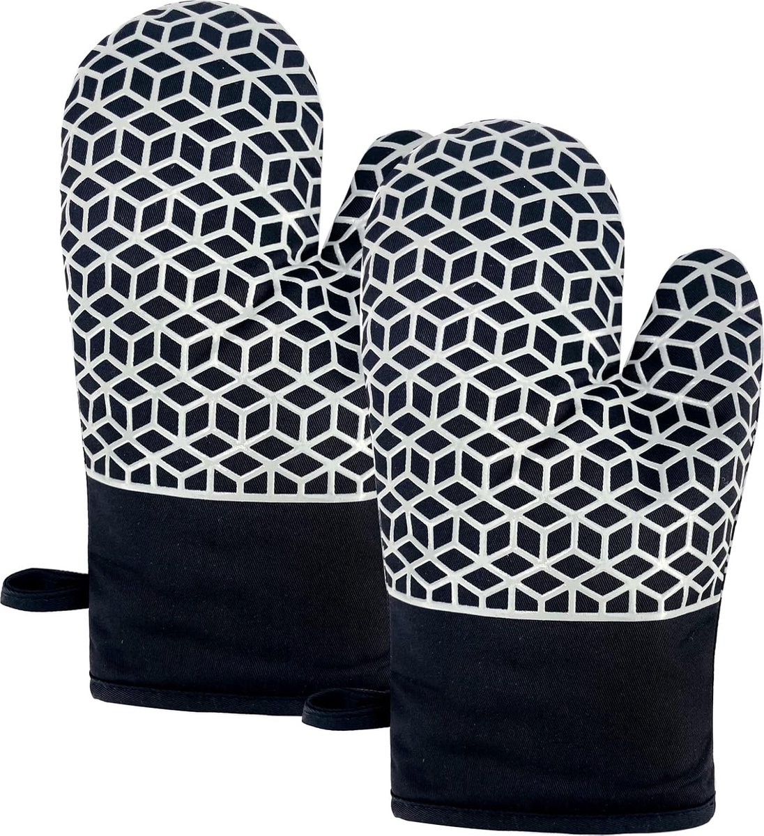 Ovenhandschoenen hittebestendig 300 °C ovenwanten siliconen antislip ovenhandschoenen kookhandschoenen met antislip siliconenpatroon voor koken bakken grillen