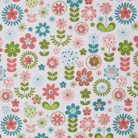 Homescapes Tissu imprimé Fleurs rétro en coton