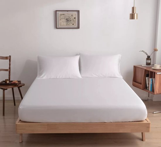 bienDo Hoeslaken 100x200 CM, 100% Bamboe Viscose-Vegan Zijde, 35CM Extra Diep Beddengoed, Beige, 400 Thread Count, Verkoelend, Ademend, Hypoallergeen, Zacht
