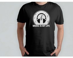 Music is My Life - T Shirt - RetroVibes - Throwback - VintageStyle - OldSchoolCool - RetroSfeer - Terugblik - VintageStijl - OudeSchoolCool