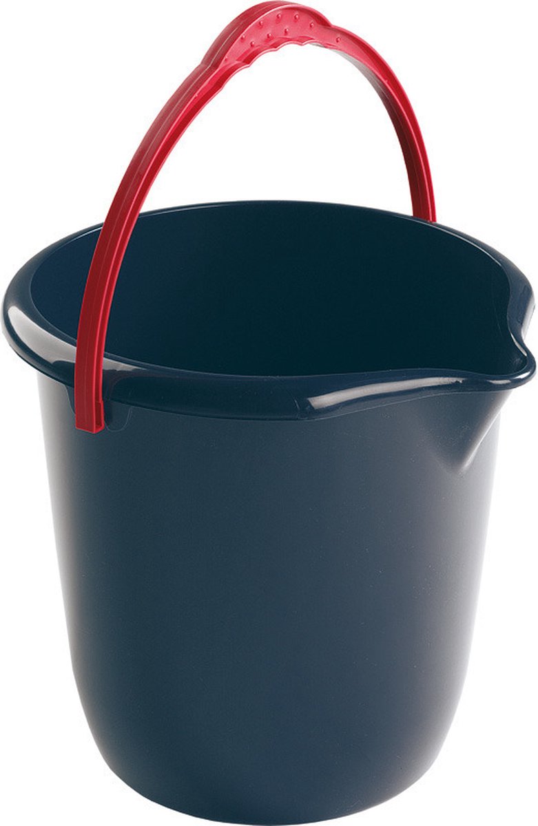 Goedkoopste 1x Donkerblauwe schoonmaakemmers/huishoudemmers 10 liter 28 cm