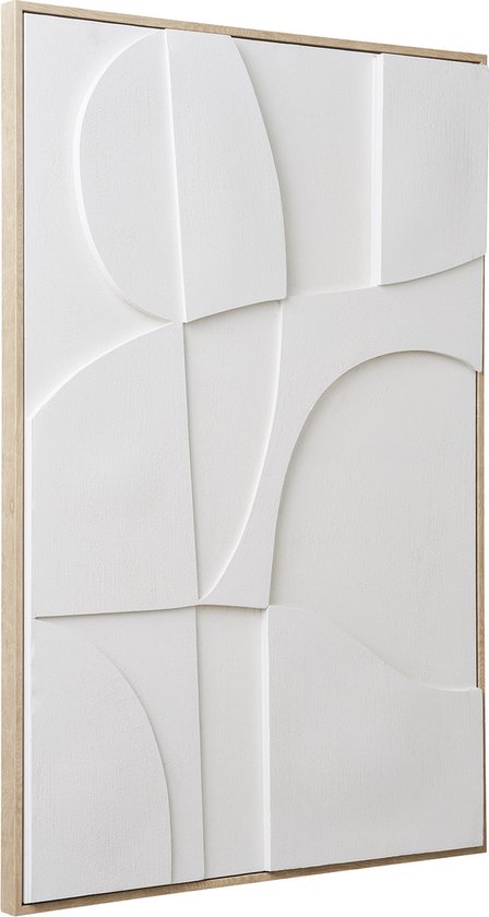Maison Tableau Nordique Madeline Relief Toile Wit A 60x90cm