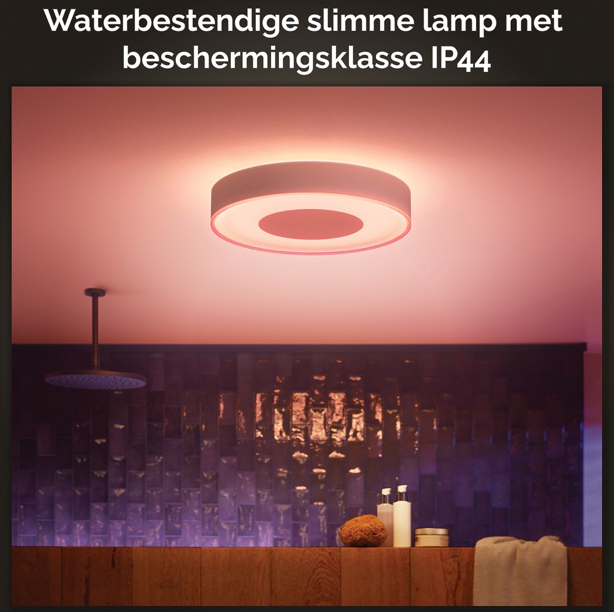 Philips Hue Xamento badkamerplafondlamp - wit en gekleurd licht - wit - 42cm — afbeelding 4