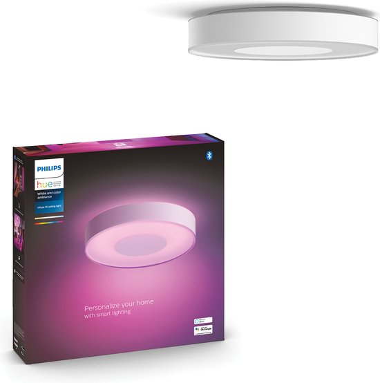 Foto: Philips hue infuse plafondlamp wit en gekleurd licht wit 38cm