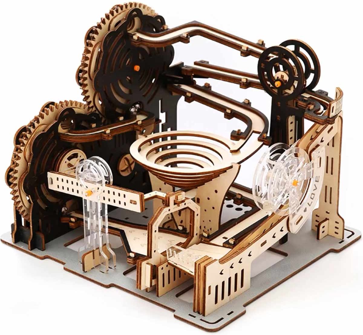 Meedeer 3D Houten Modelbouw-3D Driedimensionale Puzzel -Knikkerbaan-Marble Squad-Puzzelbouwspeelgoed Houten Puzzels 3D Puzzels voor Kinderen Zelfbouwende Houten Baanbouwpakketten voor Tieners en Volwassenen