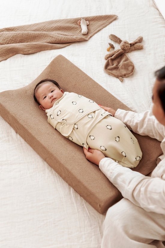 Meyco Baby Uni aankleedkussenhoes - 2-pack - badstof - taupe - 50x70cm — afbeelding 4